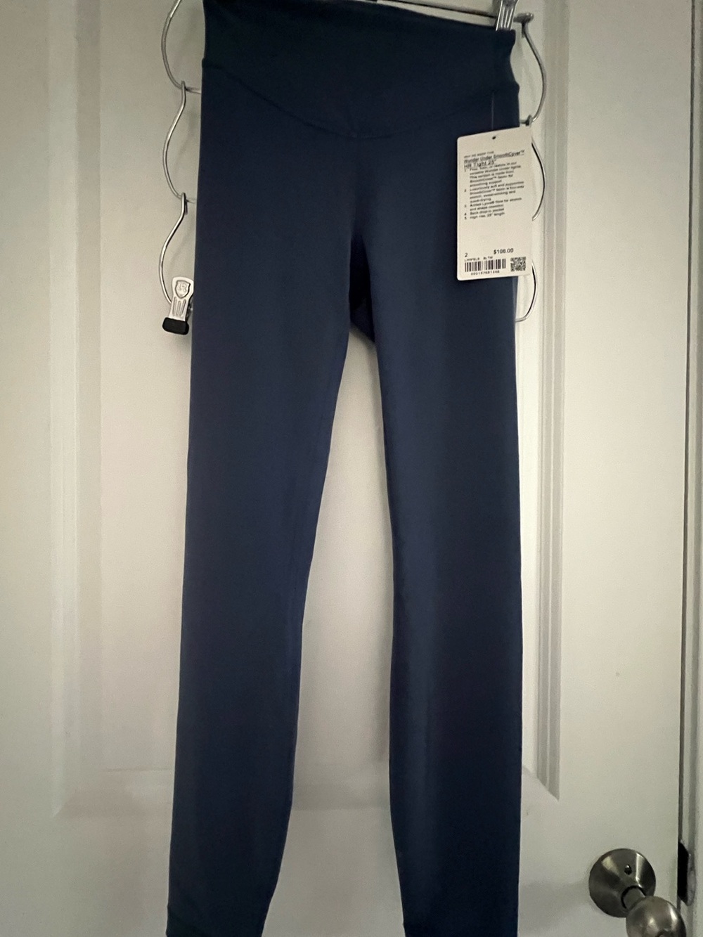 Lululemon wunder under smooth cover High-Rise Leggings, size 2, 25”, blue twill